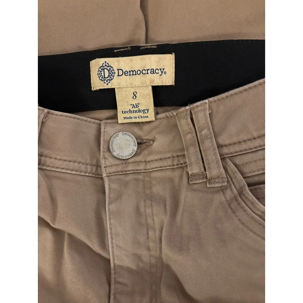 Democracy Ab Solution Skinny Jeans 8 Cocoa Brown Stretch Zip Fly - Picture 2 of 7